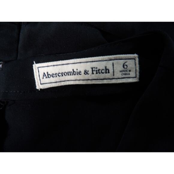 Abercrombie & Fitch Size 6 Romper Jumpsuit Black 3/4 Sleeve Zip Back Crossover - Picture 4 of 16